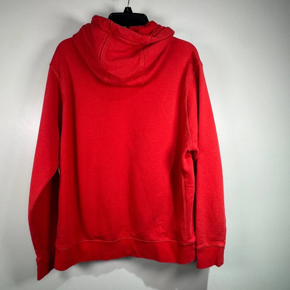 Nike Sportswear Club Fleece Hoodie Mens L University Red Pullover Sweatshirt